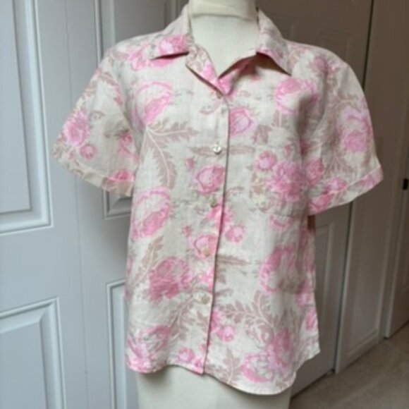 Carlies Court Vintage Floral Linen Blouse - Picture 7 of 11